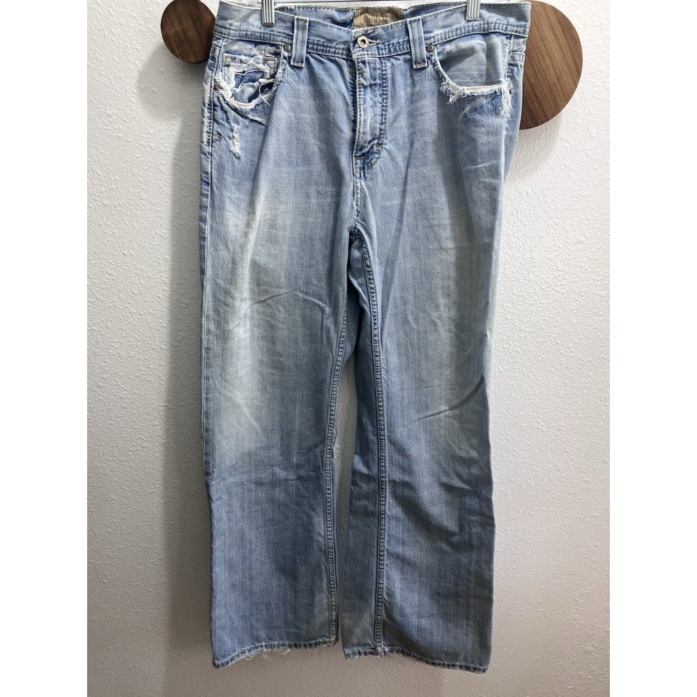 BKE Tyler Bootcut Jeans Men's 34x32‎ Vintage Distressed Denim Medium Wash